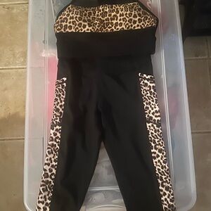 ZYIA Black and Brown Leopard Print Leggings